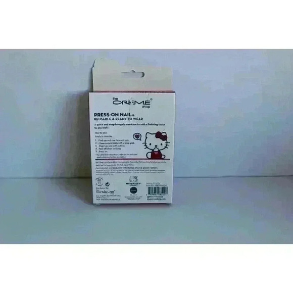 Creme Shop Hello Kitty Red White Bow Face Set Of 28 Gel Press On Nails NIB - Picture 4 of 6